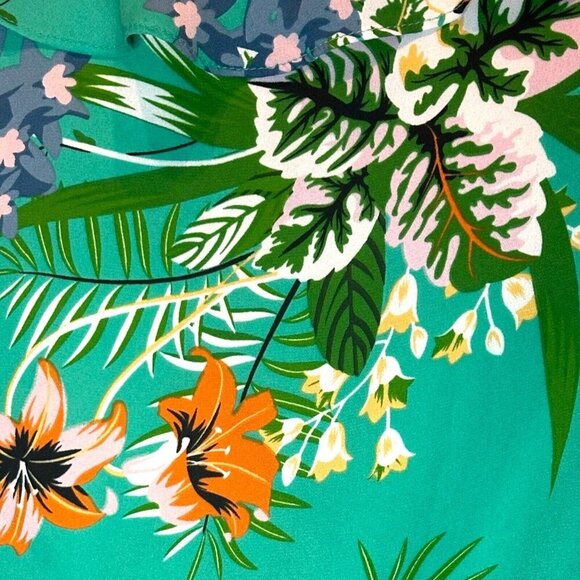 VIOLET + CLAIRE Large Floral Print Sleeveless Blouse Top Wrap Tie Lined Shirt - Picture 4 of 4